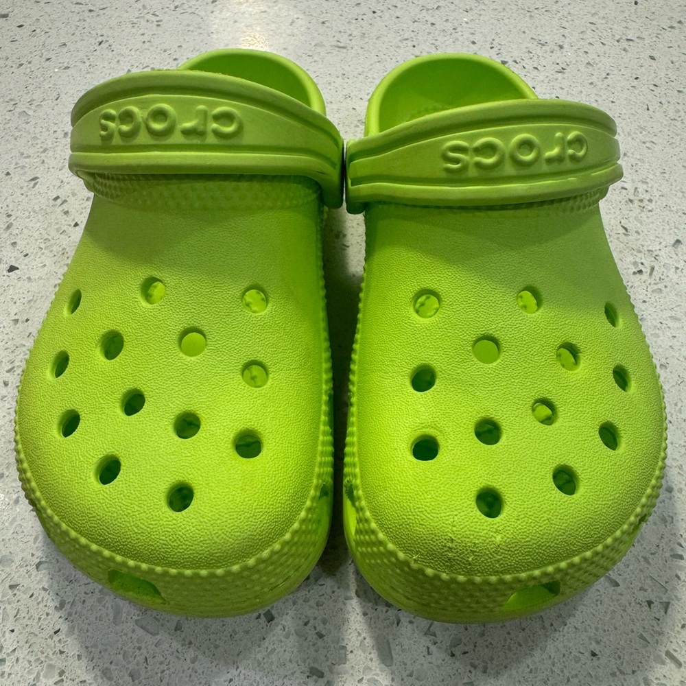 CROCS- toddler size in lime green